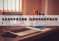北京软件开发公司排（北京软件技术开发公司）